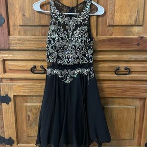 Girls formal black dress with beading